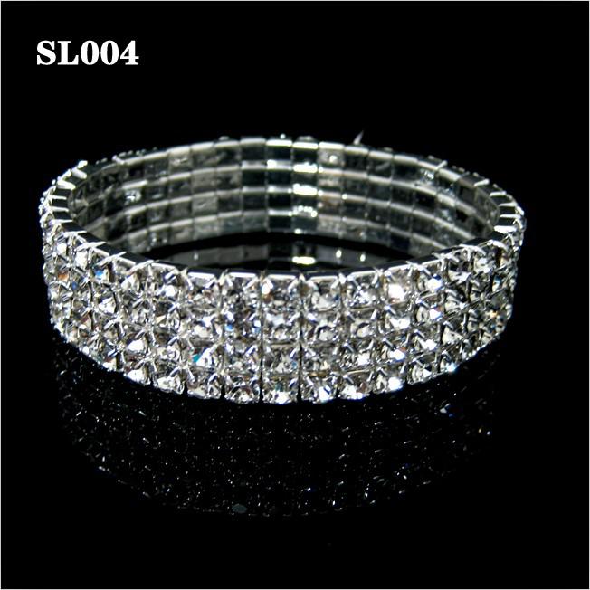 2015 New Arrival Bridal Favor !Pretty 4 Rounds Clear Crystals Bridal Bracelet Wedding Accessory Fast Delivery