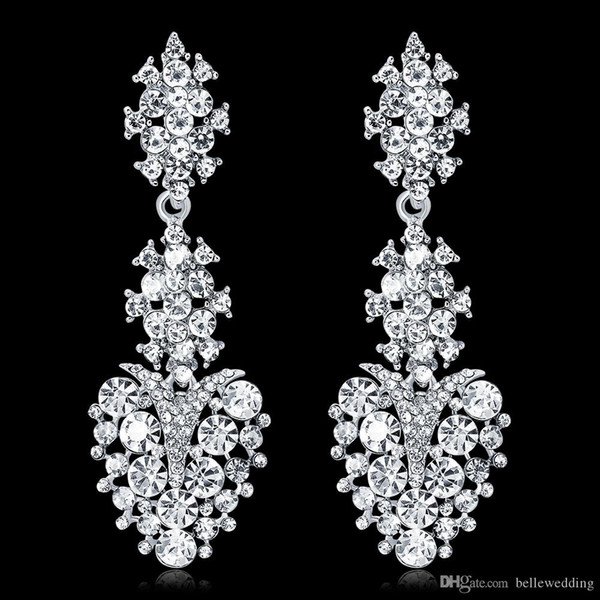 2019 Bridal Earrings with Crystals Rhinestones Water Drop Earring Bridal Jewelry Findings Wedding Accessories For Brides DB-169