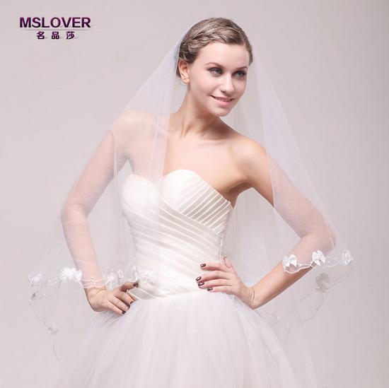 Wholesale hot Bridal wedding accessories 3m extra long noble and elegant single layer lace bridal veil ts121117