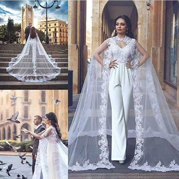 Women Veil Cape Tulle Lace Applique 3M 4M 7M Luxury Wedding Capes Bridal Wraps Long Train Shawls Cloak with Beaded for Women