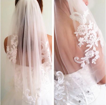 New arrival Diamond Veils Short Design Single Wedding Veils Bridal Elbow Length With Comb Bride Veils Free Shipping