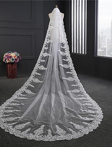 3 Metres Birdal Veils New Lace Edge Veils Wedding Party Bridal Accessories Cheap In Stock Free ShippingCPA788