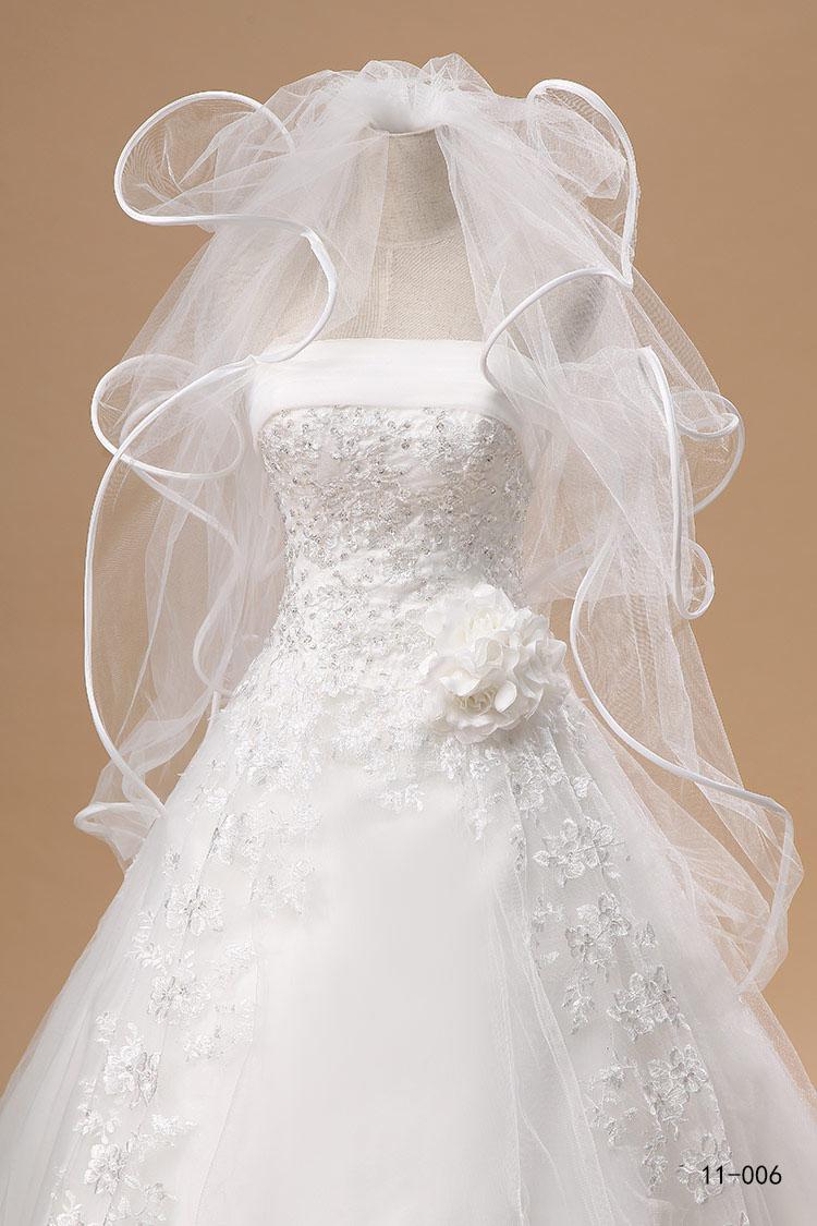 New Bridal Cheap In Stock 11006 Tulle Wedding Veil Cascading Ruffles 4 Layers White/Ivory Fast Delivery