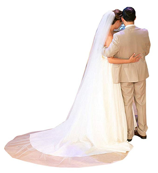 Wedding Veil Cathedral Bridal Veils Long for Bride Cheap 2m 3m White Beige Ivory Champagne