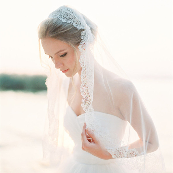 Short Ivory Wedding veils Soft Tulle Wedding Accessories bridal veils cheap bridal veil 1.5*1.5m 2018