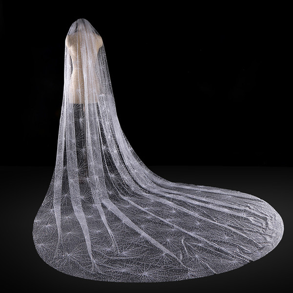 Top Quality Long Wedding Veil with comb Blingbling silver sequins length3.5m width3m Bridal veils wedding accessories