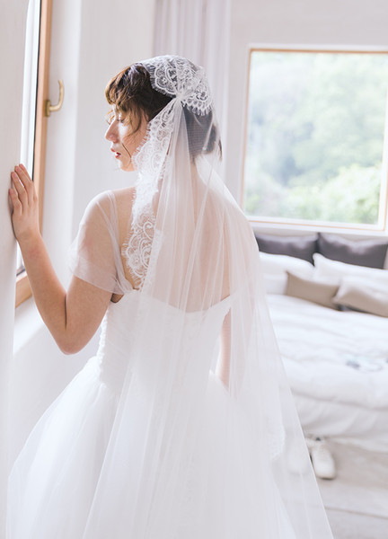 Soft Lace Tulle Long Wedding veils 3m Long Bridal veil