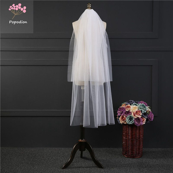 Popodion wedding accessories 1.5 meter wedding veil wedding veil bridal two-layer veils mesh veils for bride with comb dhWAS10024