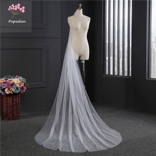 Popodion 3 meter wedding veil long white wedding veil bridal veils mesh veils for bride with comb dhWAS10019