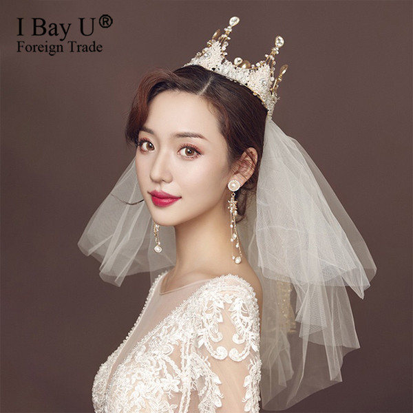 Golden 3 Layers Wedding Accessories Short Tulle 1.5 Meter Wedding Veill Ivory Bridal Veil With Comb Cheap Wedding Veil