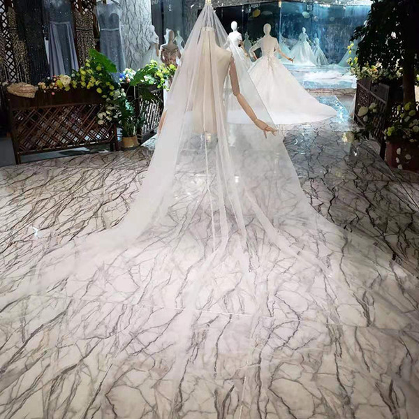 2022Newest Elegant Simple 300cm Long Bridal Veils Cheap Wholesale White Real Photos 1 layers Soft Bride Wedding Accessories Free Shippin3