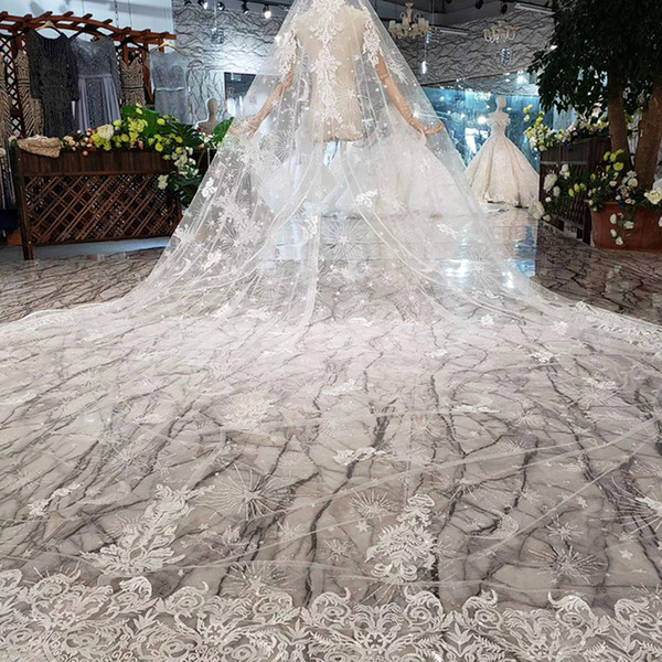 Latest Luxury Sheer Lace Applique Edge Elegant 200cm Long Real Photos 1 layers Soft Exquisite Bride Wedding Accessories 