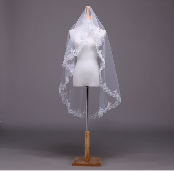 Shanghai Story Korean Style new bride wedding veil lace wedding dress accessories broadside single 1.5 m long veil