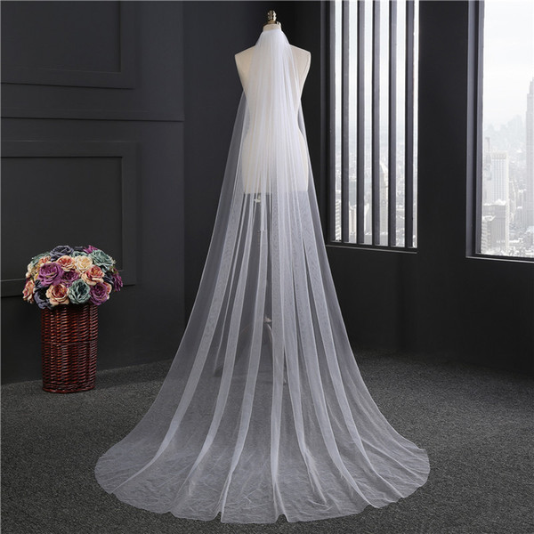 White Bridal Veil Wedding Veil Single layer tulle with comb circular trailing Length 300 cm Width 150 cm wedding hair accessories