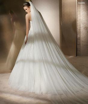 wholesale 3 m long double layer white soft net long section of the bride trailing veil TS135