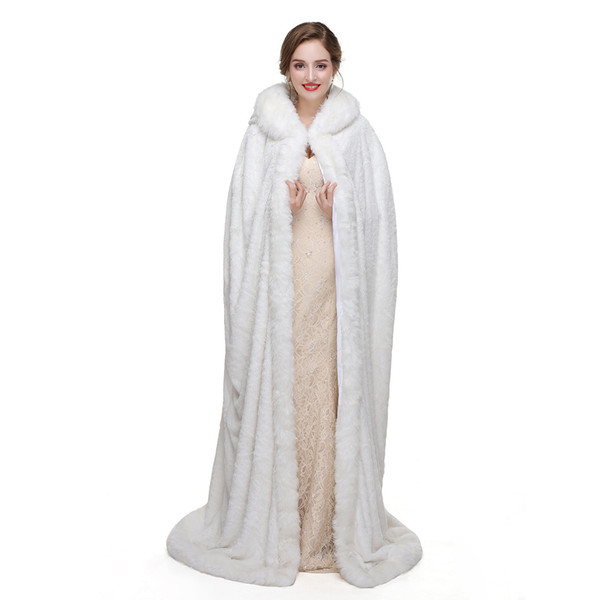 Top Quality Ivory Bridal Boleros Wedding Accessories Bridal Wraps Long Ivory Boleros Faux Fox Fur Winter New Arrival Fast 