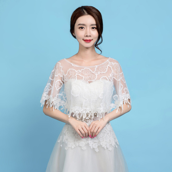 2019 Summer Lace Bridal Boleros Wedding Accessories New Arrival Free Shipping Ivory Lace Wraps Cheap Wedding Accessories