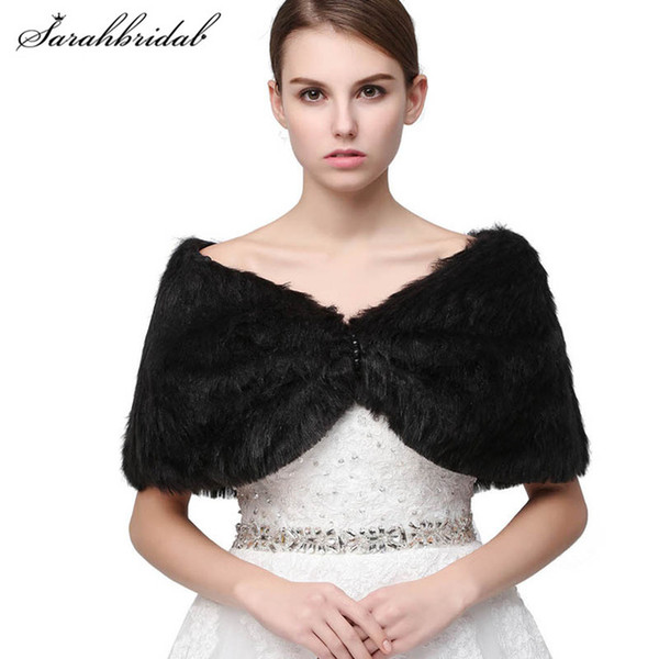 Elegant Accessories Winter Bridal Wraps Faux Fur Coat For Wedding Short Jacket Cotton Bolero Women Accessoire Mariage Hot 17010