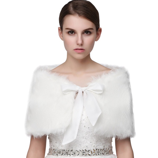 2022New Arrival Faux Fur Jacket Wrap Shrug Bolero Coat Wrap Shawl Cape Bridal Wedding Shawl Bridal Wedding Accessories 17001