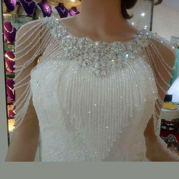 Pearls Bolero Jackets For Evening Dresses Bolero Mariage Wedding Wraps Novia Cheap Bridal Shawls Custom Made