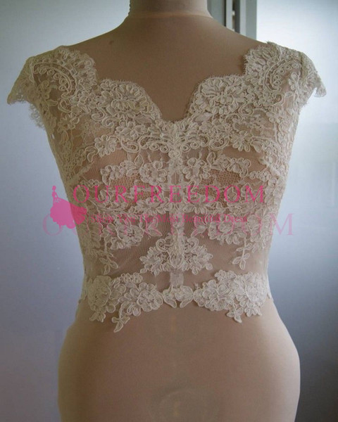 Custom Elegant Sheer Sleeveless Lace Appliques Wedding Jacket Vintage Wedding Bolero Bridal Jacket Bridal Wraps Bridal Accessories