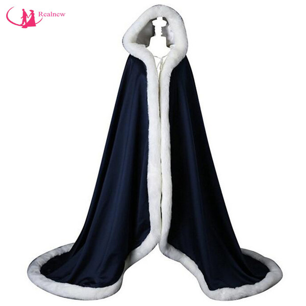 Exclusive Winter Cloak Warm Cape Hooded Faux Fur Long Length Competitive Price Wedding Cloak Custom Colors