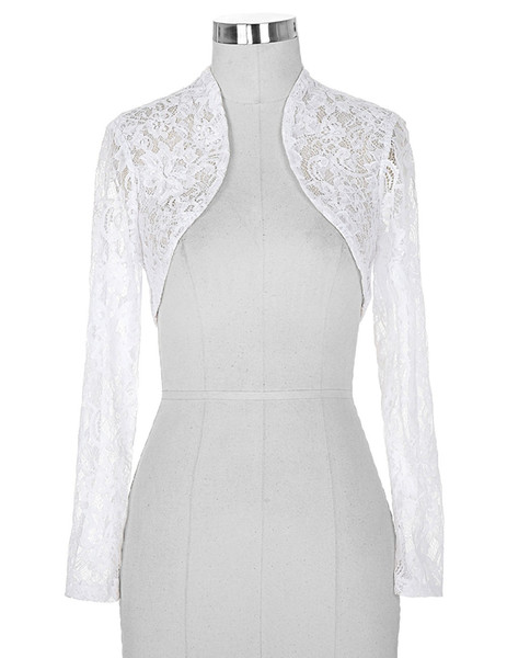 Lace Bolero wedding Long Sleeves Elegant Jacket Wedding Accessories Cropped Wrap Shrug Women Plus Size Bolero