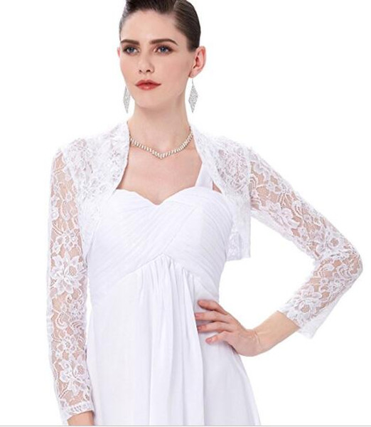 2018 Summer Collection Long Sleeve Bridal Lace Jacket 100% Good Quality New Brand Wedding Bolero Free Custom Made