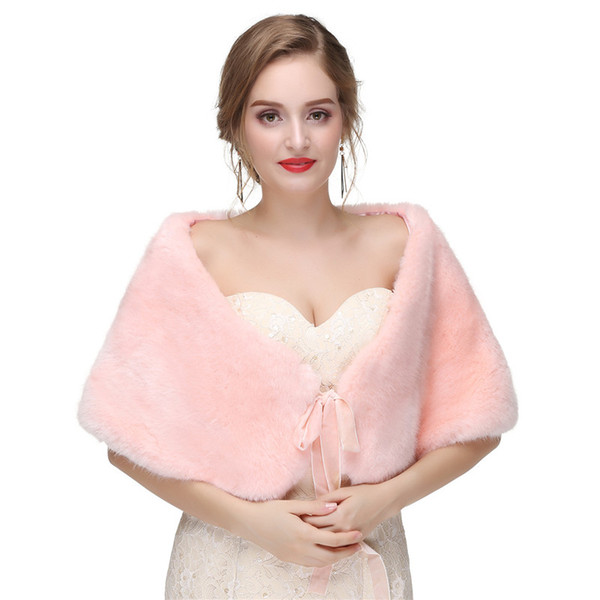 Mingli Tengda 2018 Winter Faux Fur Shawl Wedding Boleros Jacket Warm Elegant Bride Wraps Cape Bridal Jacket Wedding Accessories