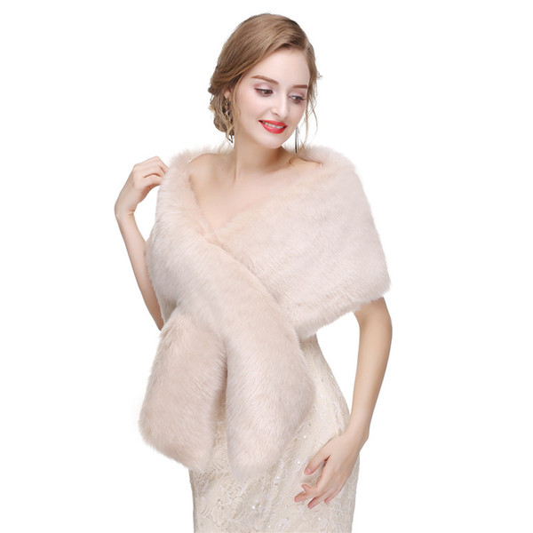 Mingli Tengda 2018 New Arrival Wedding Wrap Faux Fur Shawl Winter Ivory Bridal Jackets Cape Bolero Women Wedding Accessories