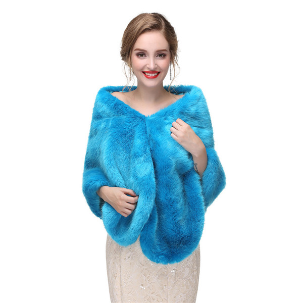 Mingli Tengda 2018 Winter Faux Fur Shawl Bolero Women Wedding Jacket Cape Elegant Bridal Wraps Jacket Wrap Wedding Accessories