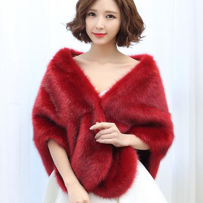 2018 New Arrival High Quality Elegant Warm Bolero Warm Bridal Cape Winter Fur Women Jacket Bridal Cloaks Party Wedding Coat QC1158