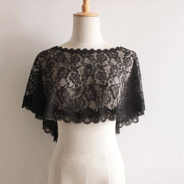 Bateau Neck Wedding Bolero Lace Appliques Women Cape Wedding Shawl Jackets Bridal Wrap Wedding Accessories CPA1279