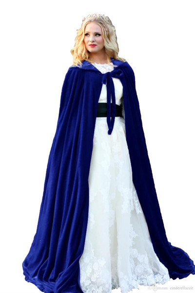 Lining Blue Hooded Velvet Cloak Gothic Wicca Robe Medieval Witchcraft Larp Cape Hooded Vampire Cape Halloween Party Cloak Size S-6XXL