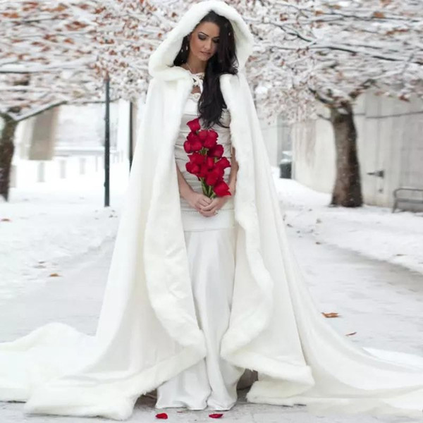 Winter White Wedding Cloak Floor Length Bridal Free Size Wraps Wedding Shawl Wedding Bridal Accessories Bridal Coats CPA1617