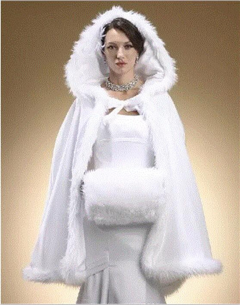 Fashion Womens Fur Long Shawl Cloak Cape Wrap Bridal Wedding Evening Cape for Winter Coat