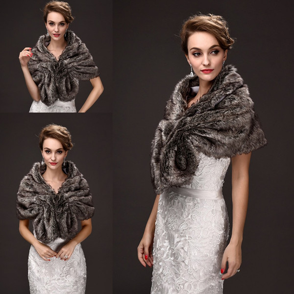 Elegant Faux Fur Bridal Wraps Brown Color Wedding Bridal Wrap Women Shawl For Special Occasion Wedding Shawl Free Size for Winter