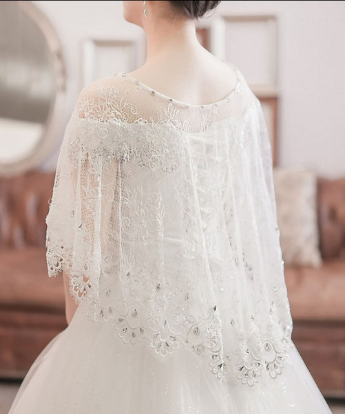 Free shipping hot sell bride shawl lace gauze set auger wraps Jackets wedding dress accessories shuoshuo6588