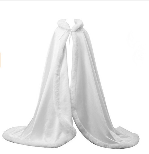 White Women Wedding Cape Bridal Jacket Cloaks Wrap Shawl Long Party Wraps Long Capes Wedding Accessories Wedding Shawl