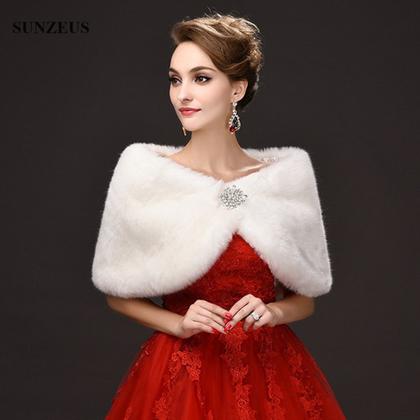 2017 Fashion Bolero Mariage Elegant Ladies Wedding Capes Warm Fur Bridal Wraps Winter Shawls estola de pele falso