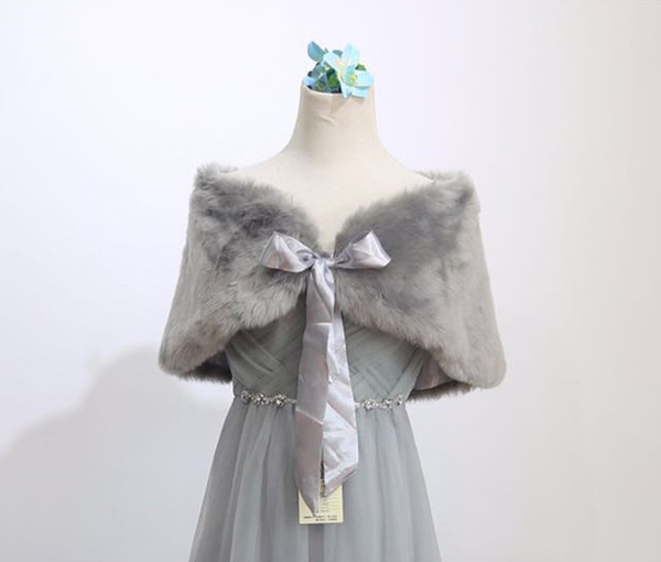 Winter Imitation fur Bridal Wrap Shawl Coat Soft Warmer Shrug Cape Wrap Jacket Accessories For Wedding Party Five Clours