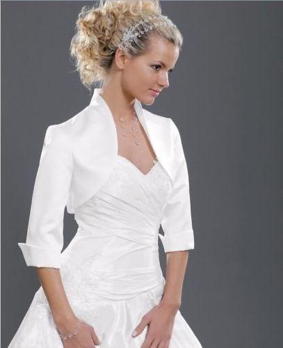 2018 High Quality 3/4 Sleeve Wedding Bolero Bridal Jacket White/Black/Green Jacket Bridal Coat Wraps Bride Bolero Women Mingli Tengda