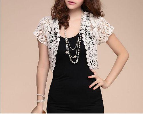 Women Short Sleeve Shrug Bolero Lace Wedding Bridal Wraps Jackets Cape Lace Shrug Wedding Accessoriss