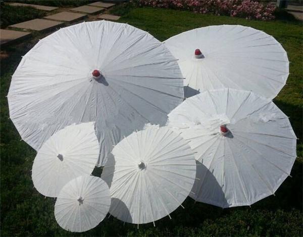 Wholesale Cheap White Paper Umbrellas Bridal Wedding Parasols Chinese Style Mini Craft Umbrella DIY Painting Wedding Umbrella