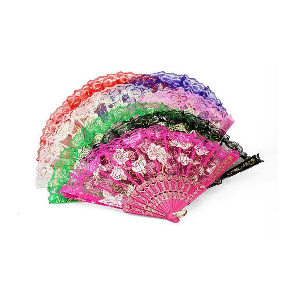 100pcs Multi Color Folding Butterfly Design Organza Lace Hand Fan Bridal Wedding Favor Supplies Gift Party Souvenir Gift