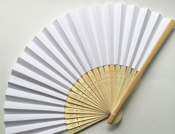 23 cm Wedding White color Paper Hand Fan Wedding Party Decoration Promotion Favor