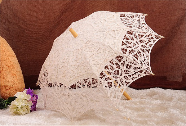 New Coming Ivory Lace Hollow Romantic Beautiful Special Wedding Events Wedding Supplies Bridal Perasols In Stock