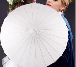 Plain White Paper Parasols Chinese Craft Umbrellas Long Bamboo Handle Umbrella New Arrival Bridal Wedding Parasol Party Photography PropLLFA