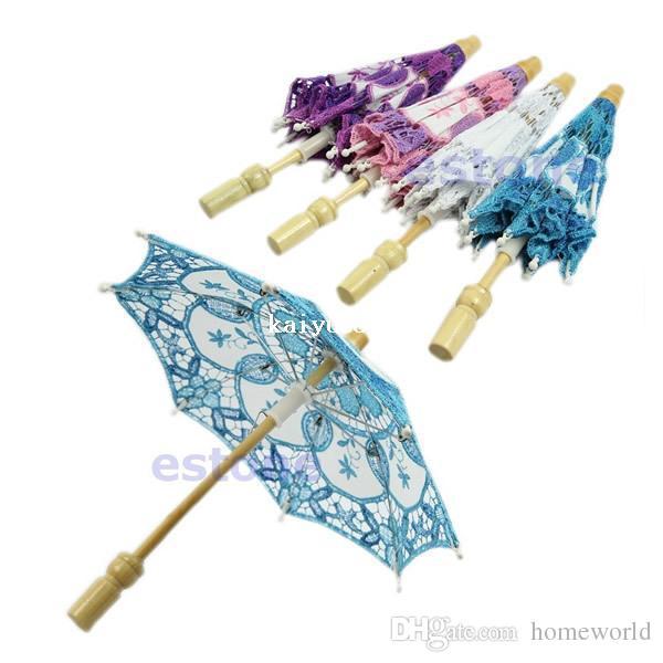 Hot Selling New Bridal Embroidered Lace Parasol Wedding Party Decoration Umbrella Free Shipping