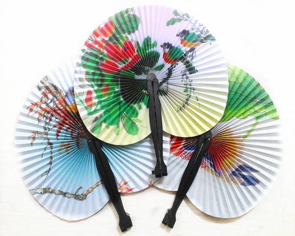 Paper Fan Small Hand Fan Folding Retro Bun Paper Deco Fan Wedding Tourism Gift